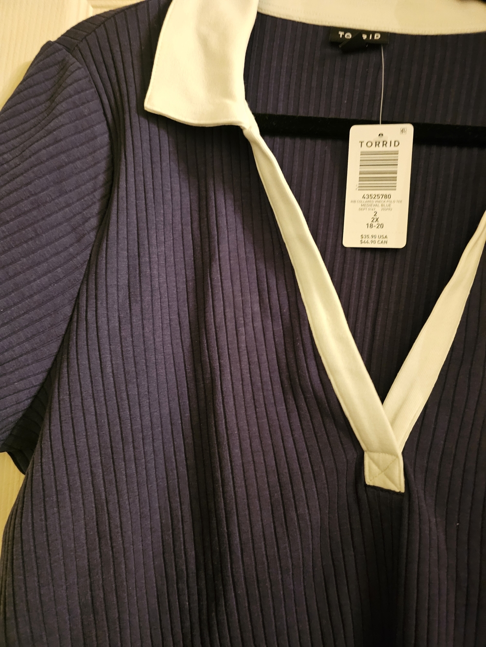 ๐ NWT Torrid Plus Size Polo Crop Top โ Preppy Tennis Vibes 2 (2X / 18โ20) ๐พ - Picture 6 of 8